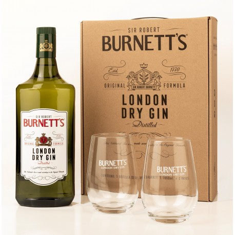 ESTUCHE GIN BURNETTS 1 L  + VASOS