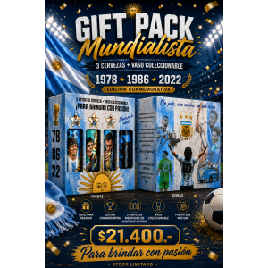 GIFT  MUNDIAL 3 LATAS + 1 VASO
