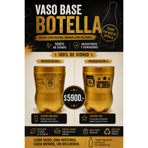 VASO BASE BOTELLA BRANCA DORADO