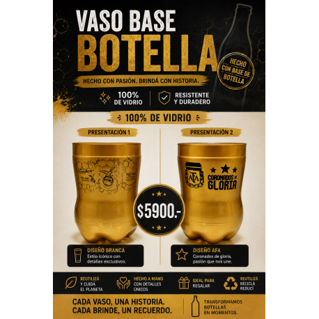 VASO BASE BOTELLA AFA DORADO