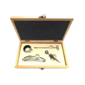 SET VINO X4 CAJA BAMBU