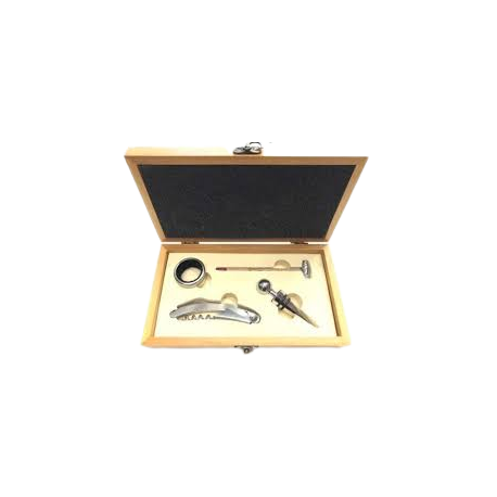 SET VINO X4 CAJA BAMBU